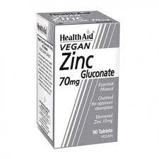 Health Aid Zinc Gluconate 70Mg Tabs (10Mg Elemental Zinc) 90'S